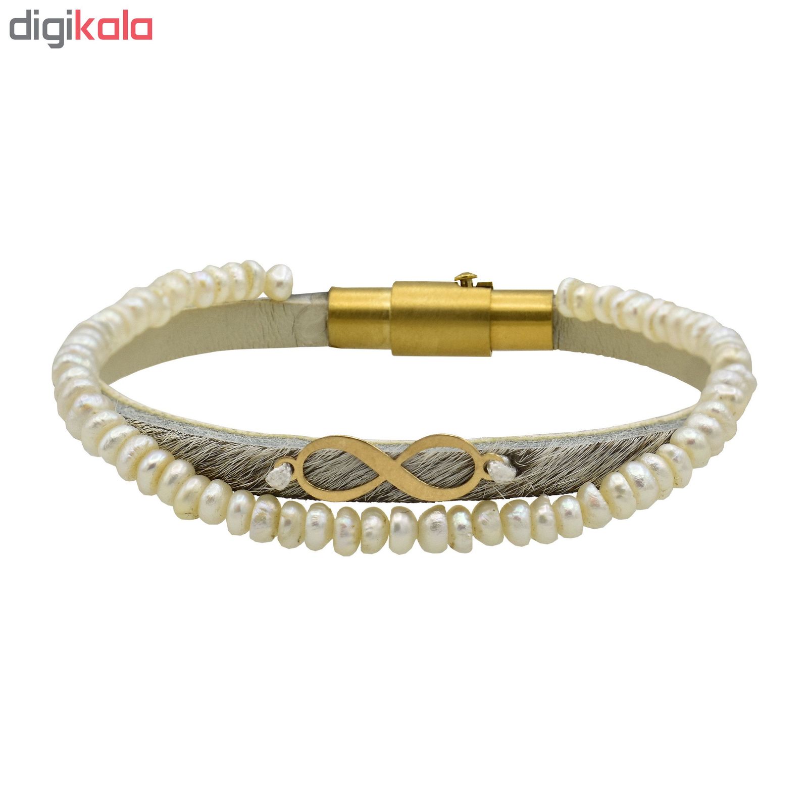دستبند طلا 18 عیار زنانه آمانژ طرح بی نهایت کد 392D2781 -  - 2