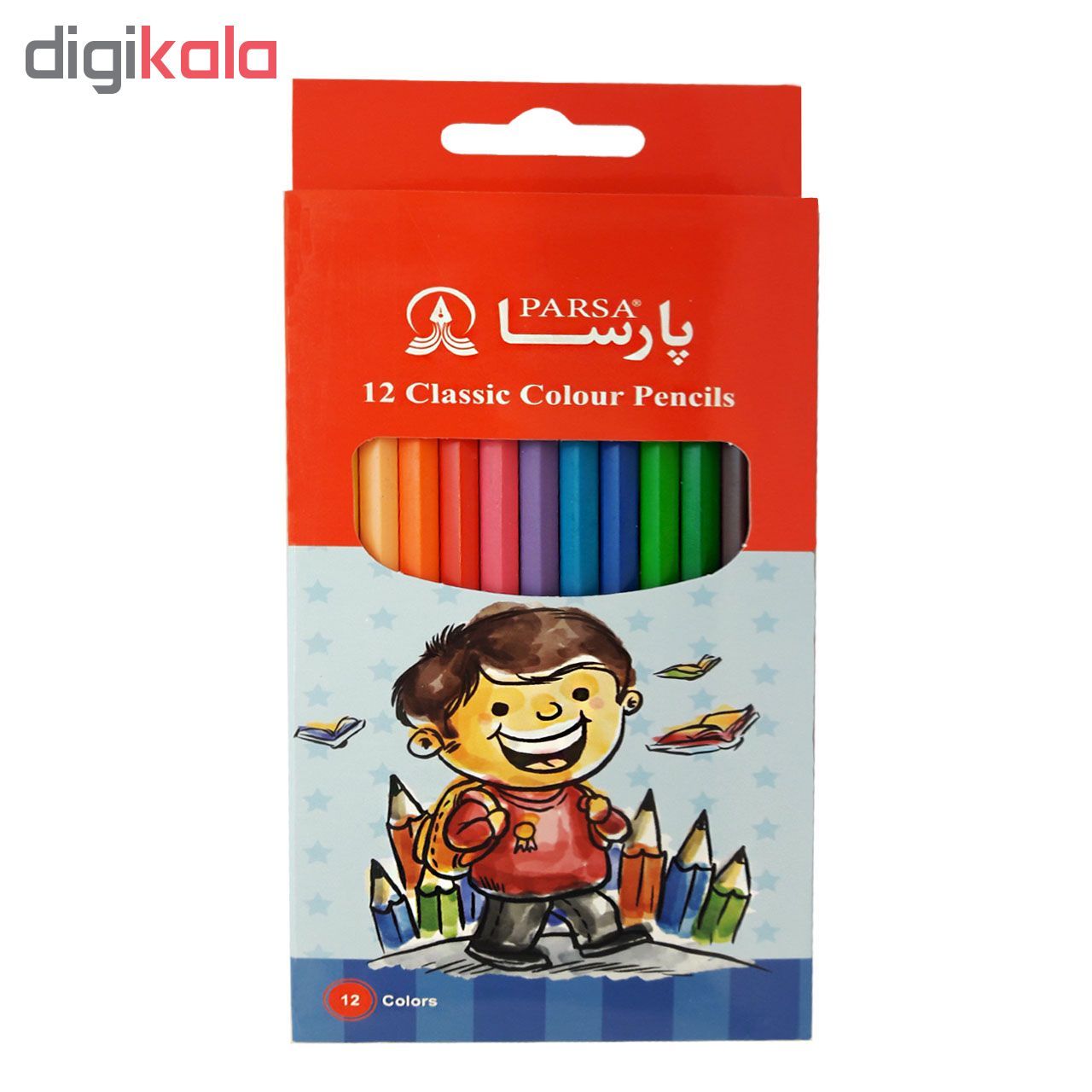 مداد رنگی 12 رنگ پارسا طرح پسر بچه کد 110711