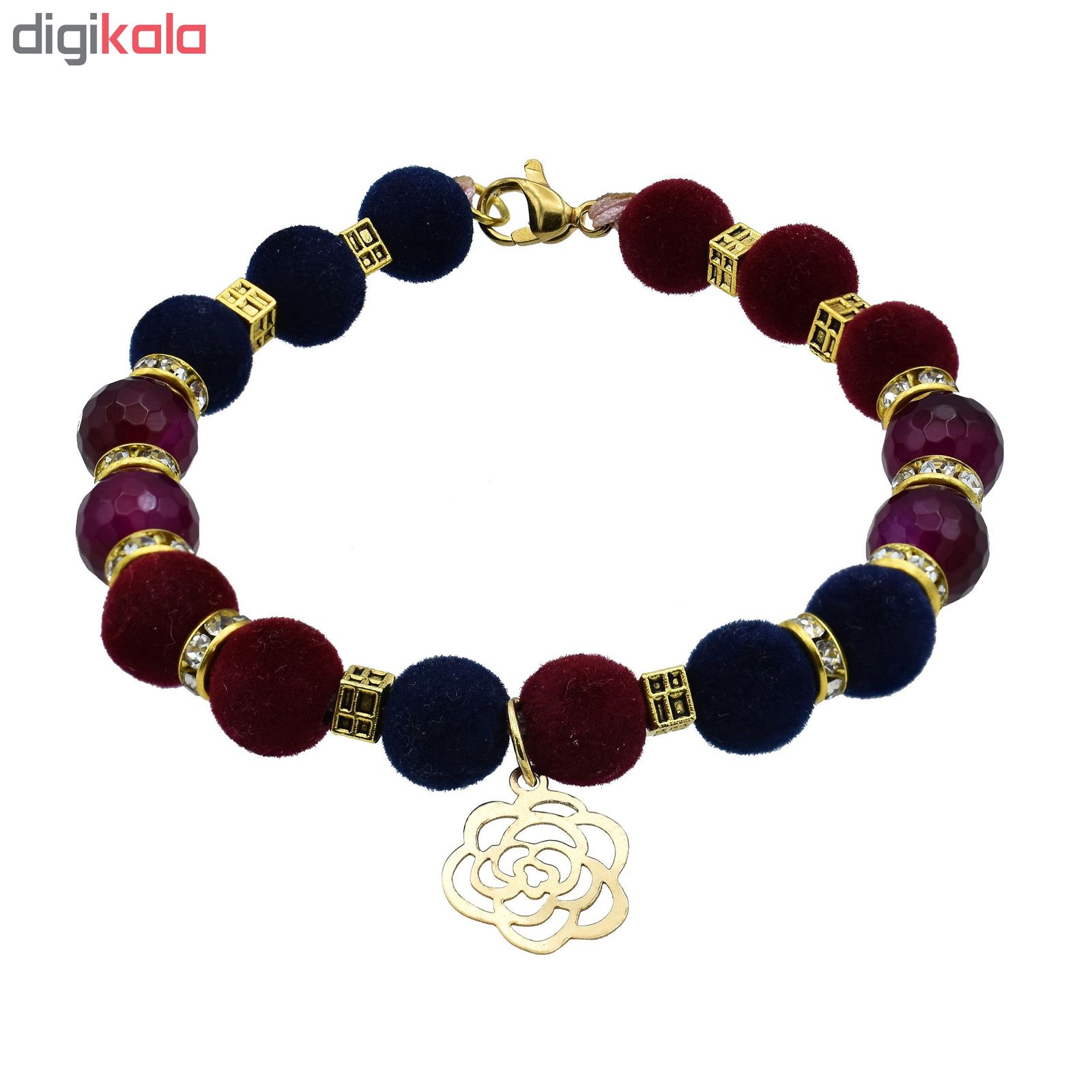 دستبند طلا 18 عیار زنانه طرح گل رز کد 420M138