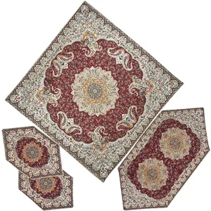 ست 4 تکه رومیزی ترمه مدل ترنج کد ZRSH4/4