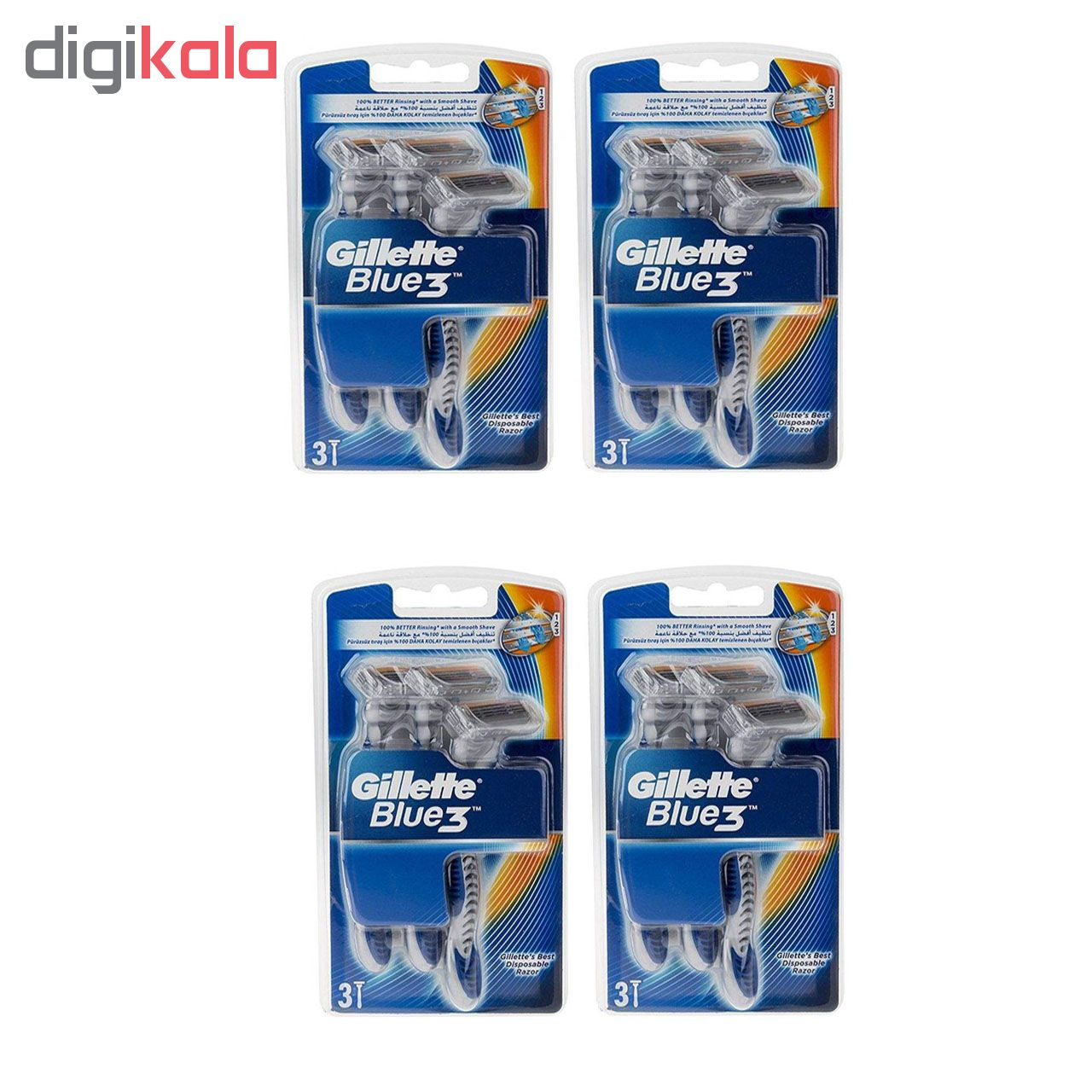خود تراش ‏ژیلت مدل Blue 3 مجموعه 4 عددی