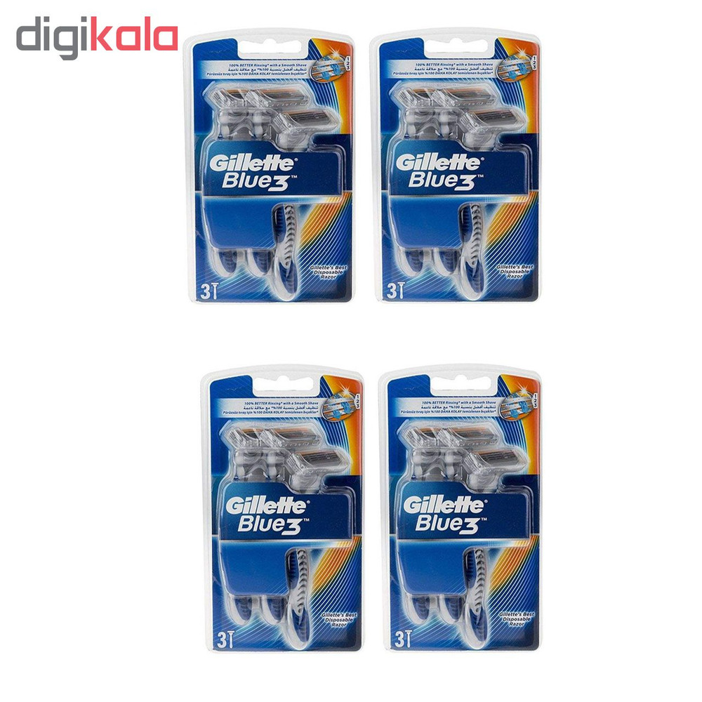 خود تراش ‏ژیلت مدل Blue 3 مجموعه 4 عددی