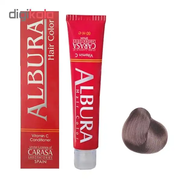 رنگ مو آلبورا مدل carasa شماره A7-8.11 حجم 100 میلی لیتر رنگ بلوند خاکستری روشن