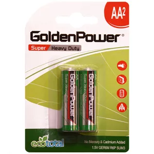 باتری قلمی گلدن پاور مدل Eco Total Super Heavy Duty بسته 2 عددی