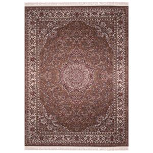 فرش ماشینی زمرد مشهد مدل بهشت زمینه گردویی