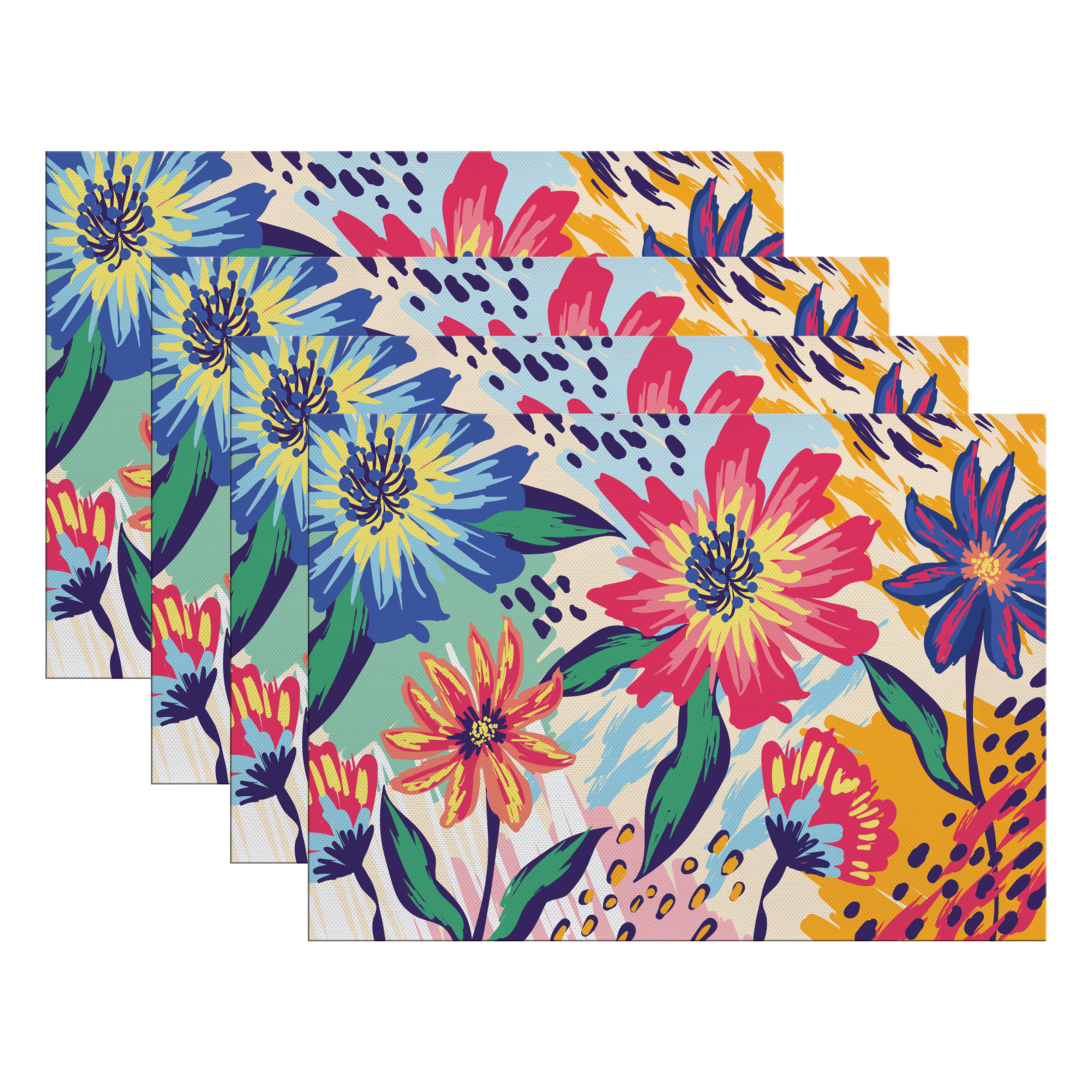 زیربشقابی طرح گل کد IDM 93 بسته 4 عددی