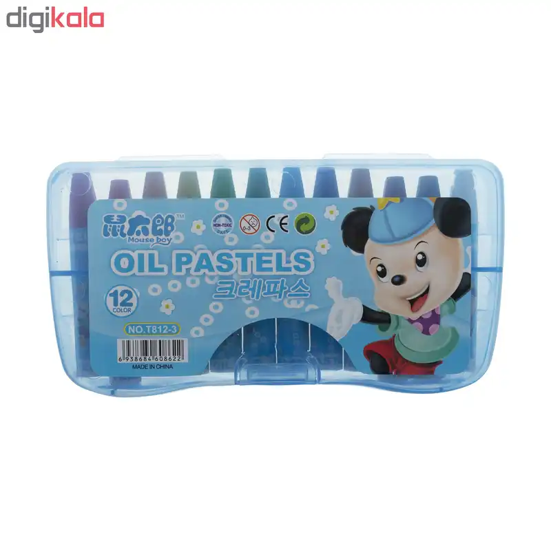 مداد شمعی  12 رنگ ماوس بوی کد 211