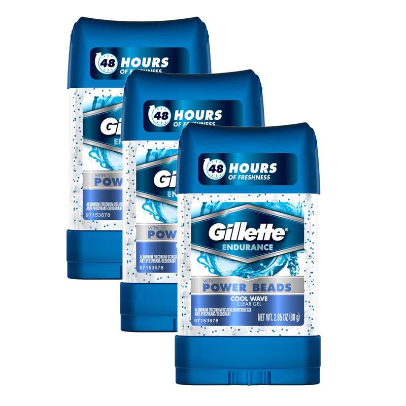 ژل شفاف ضد تعریق مردانه ژیلت مدل Cool Wave حجم 80 میلی لیتر مجموعه 3 عددی