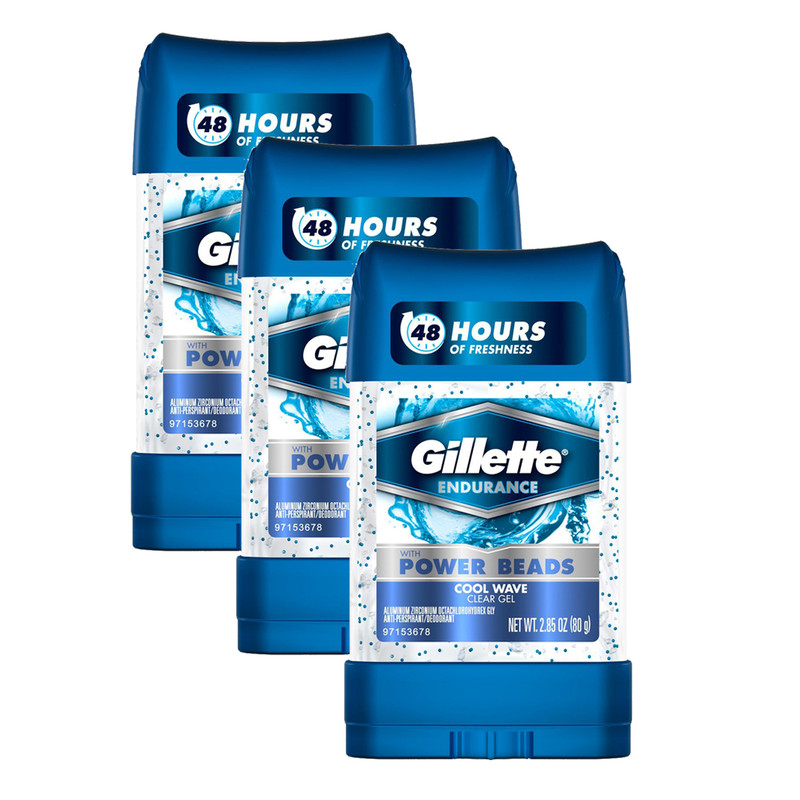 ژل شفاف ضد تعریق مردانه ژیلت مدل Cool Wave حجم 80 میلی لیتر مجموعه 3 عددی