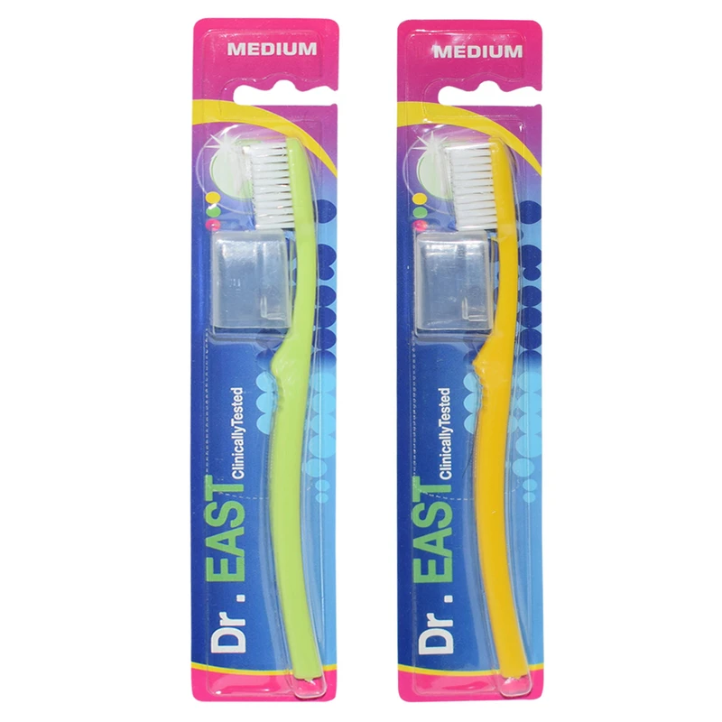 مسواک دکتر ایست مدل کلاسیک با برس متوسط مجموعه 2 عددی 