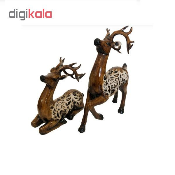 مجسمه طرح گوزن کد Mo-7379 مجموعه 2 عددی