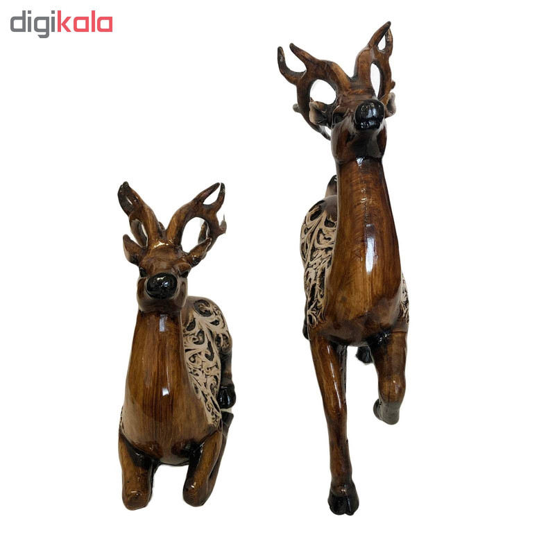 مجسمه طرح گوزن کد Mo-7379 مجموعه 2 عددی