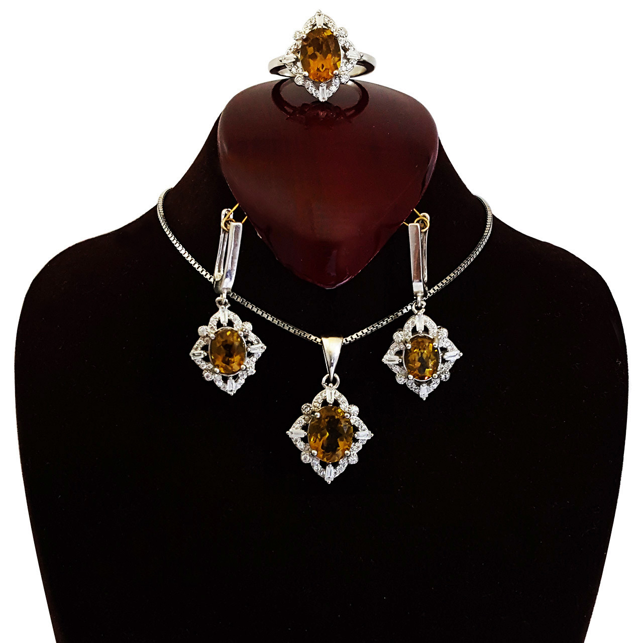 نیم ست نقره زنانه گالری احد کد 4691