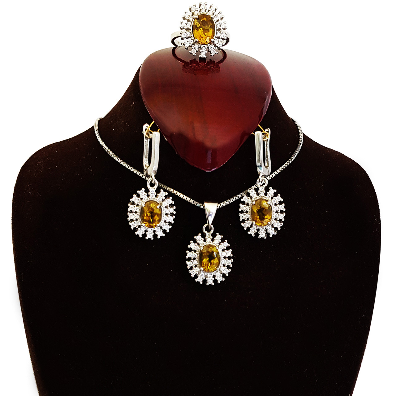 نیم ست نقره زنانه گالری احد کد 4684