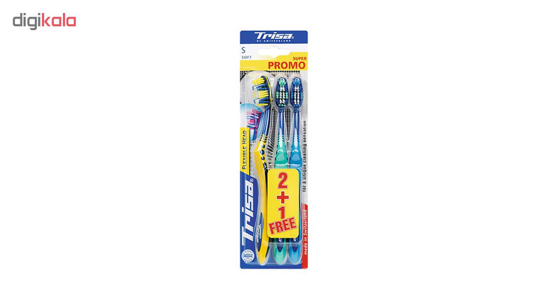 مسواک تریزا سری Super Promo مدل Flexible Head با برس نرم بسته 3 عددی