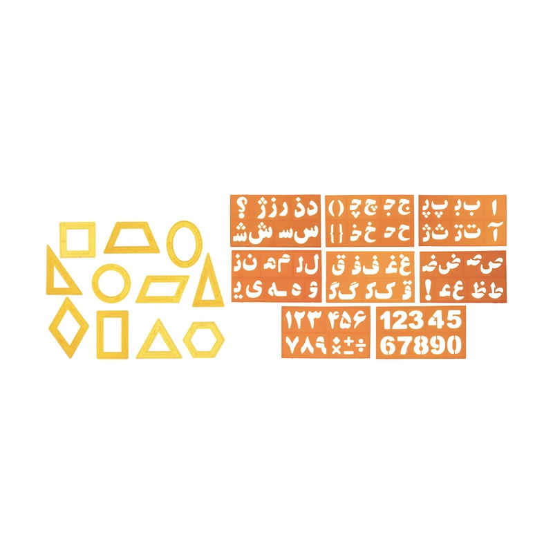 شابلون حروف و اعداد کد 004 مجموعه 19 عددی