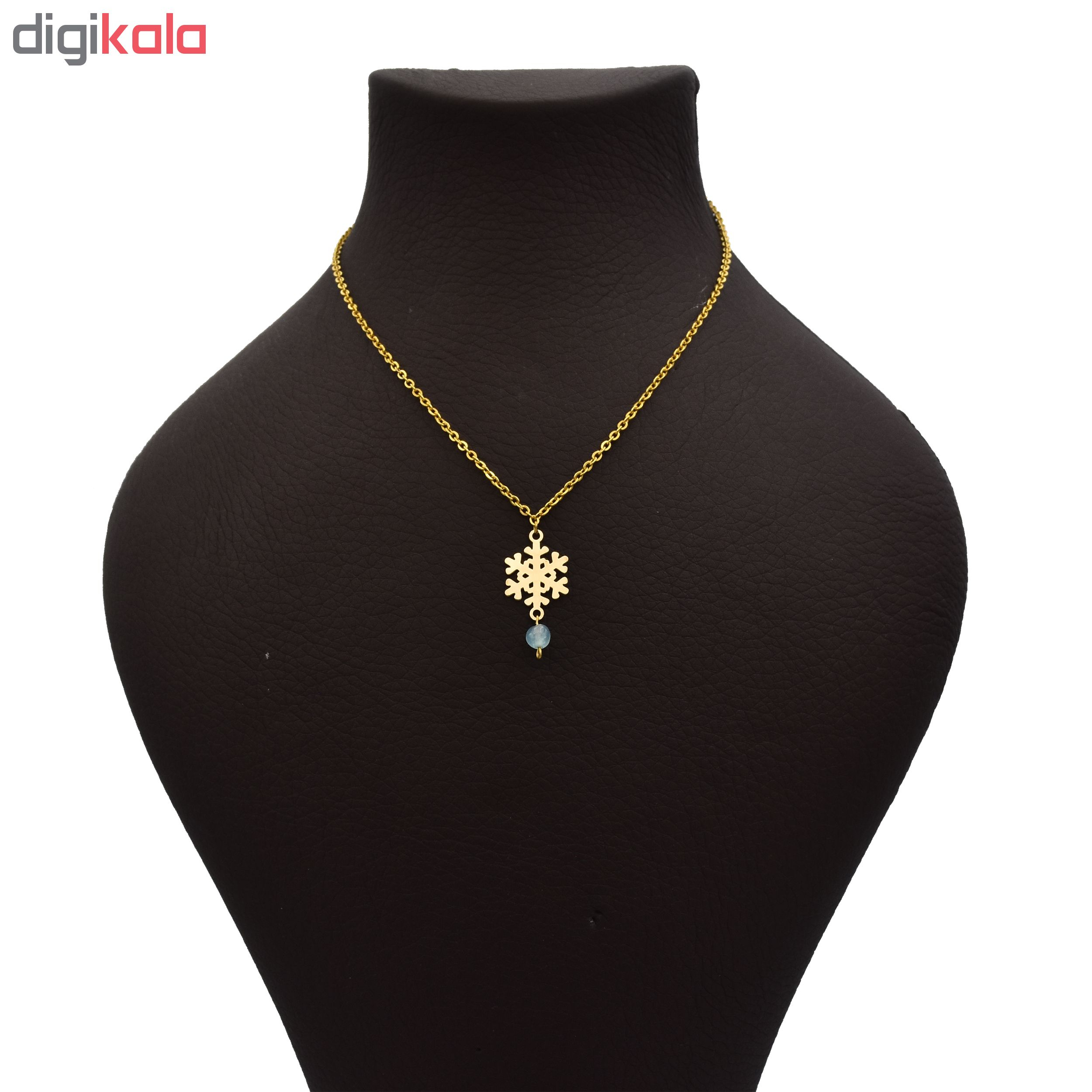 گردنبند طلا 18 عیار زنانه طرح برف کد 428M146