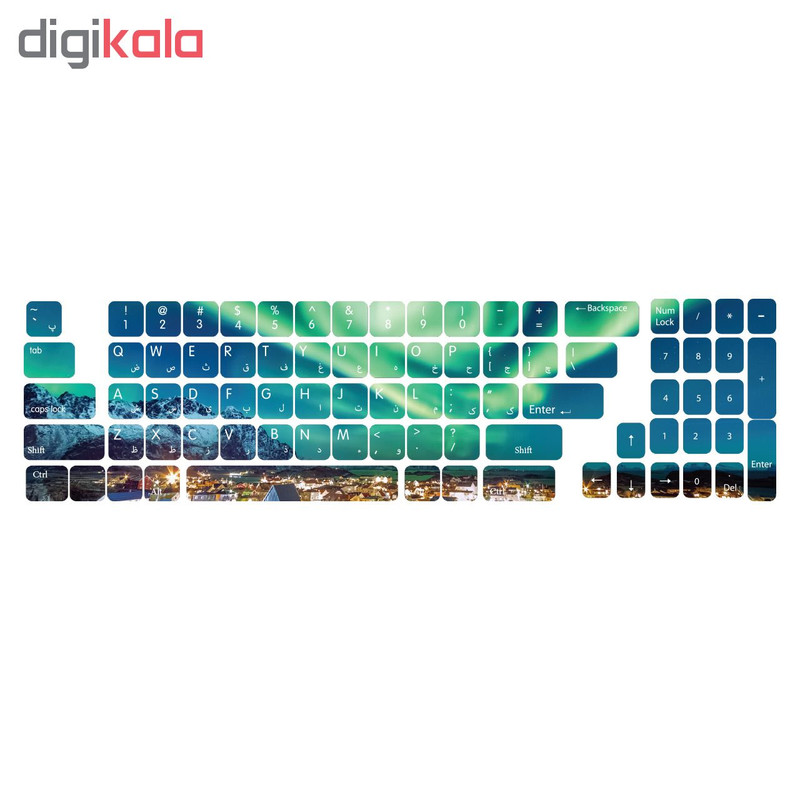 برچسب حروف فارسی کیبورد گراسیپا طرح فلق قطبی کد 102
