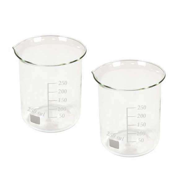 بشر آزمایشگاه مدل beaker ظرفیت 250 میلی لیتر بسته 2 عددی