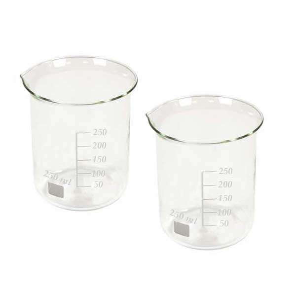 بشر آزمایشگاه مدل beaker ظرفیت 250 میلی لیتر بسته 2 عددی