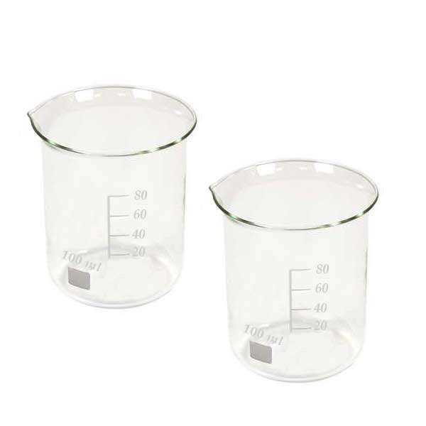 بشر آزمایشگاه مدل beaker ظرفیت 100 میلی لیتر بسته 2 عددی