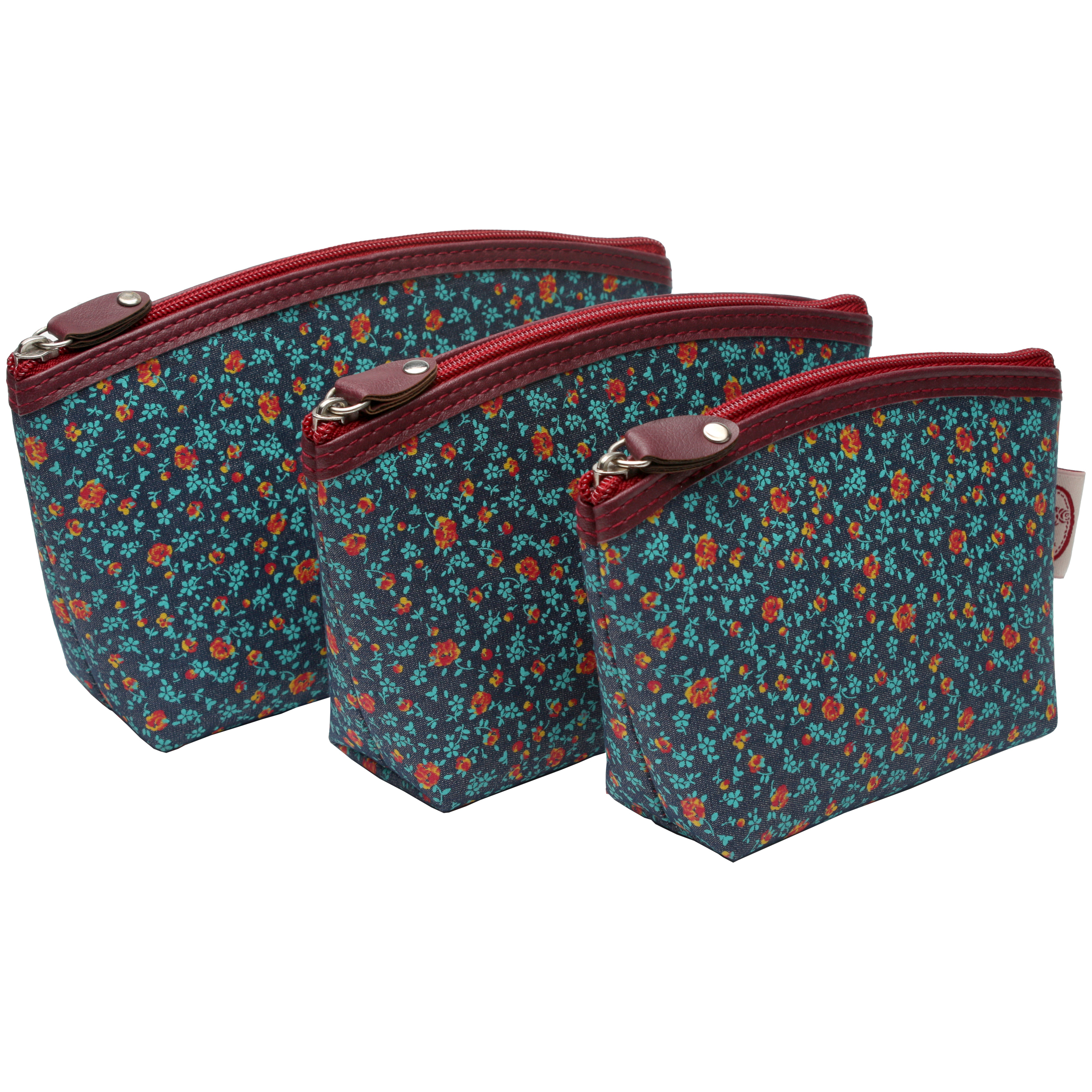 کیف لوازم آرایش زنانه سیب کد 01 مجموعه 3 عددی