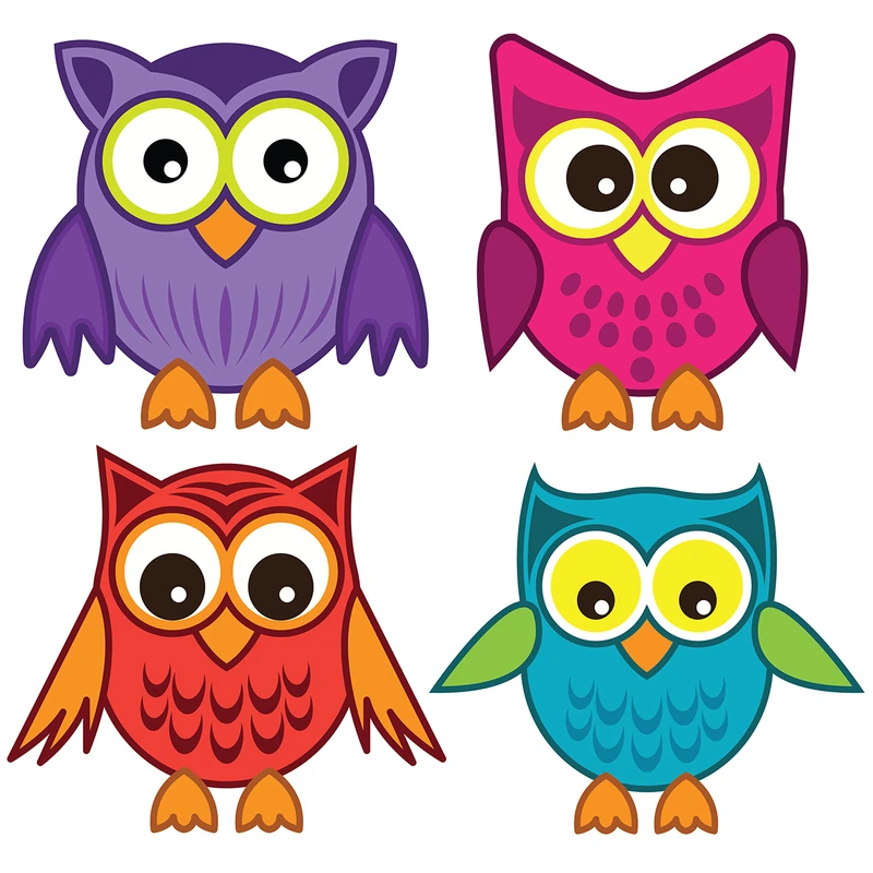 استیکر کلید و پریز طرح جغدهای رنگارنگ کد 02