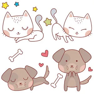 استیکر کلید و پریز مدل cute cat and dog