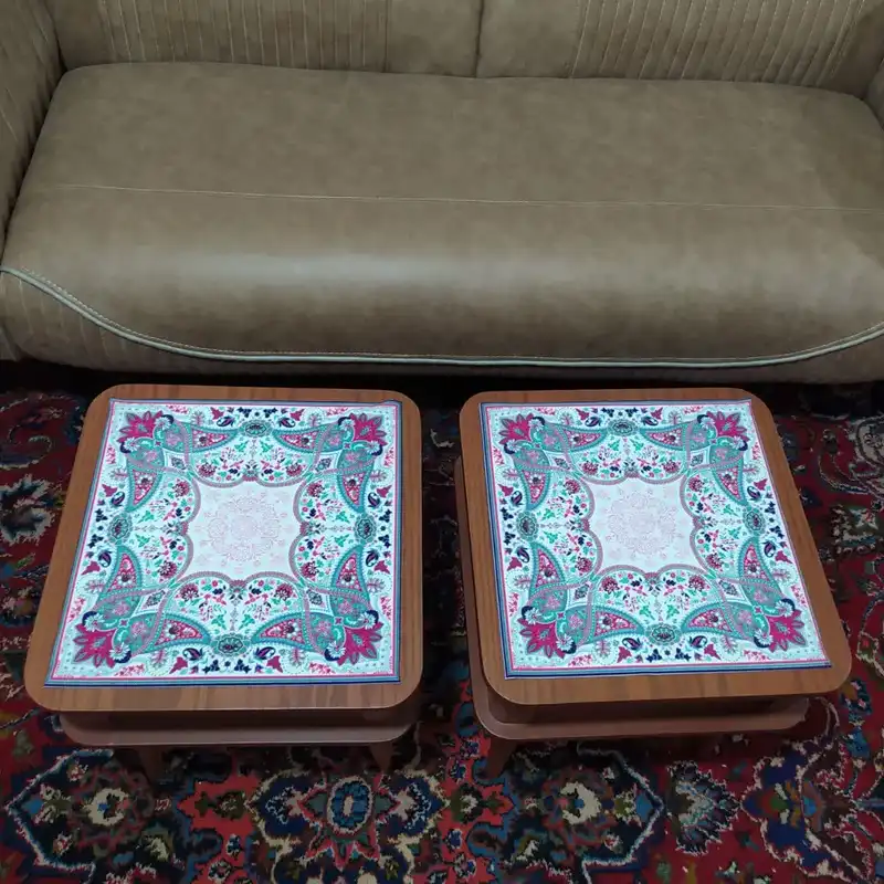 رومیزی مخمل مدل ارغوان بسته 2 عددی