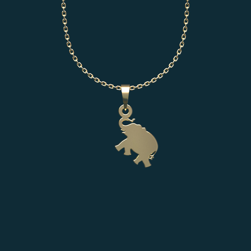 گردنبند طلا 18 عیار زنانه مدوپد مدل فیل کد BB2-1-1073