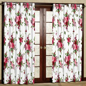 پرده مدل گل سرخ هازان پانچی کد 2073 سایز 140x200 سانتی متر