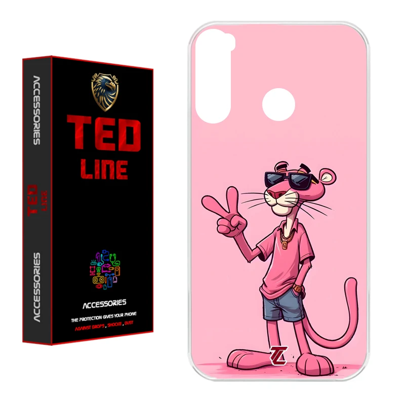 کاور تد لاین طرح پلنگ صورتی کد 1110 مناسب برای گوشی موبایل شیائومی Redmi Note 8
