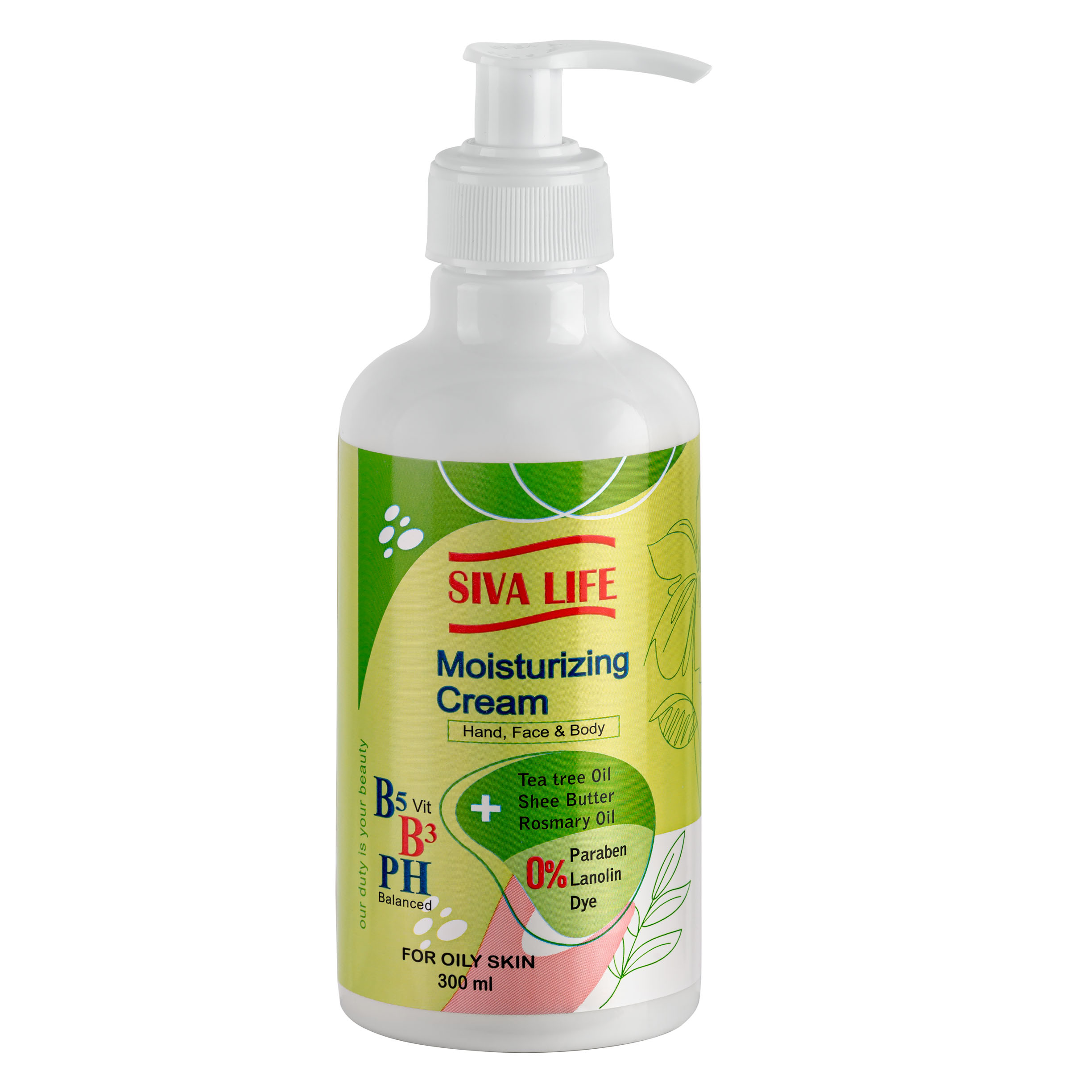 کرم مرطوب کننده سیوا لایف مدل Tea tree Oil حجم 300 میلی لیتر