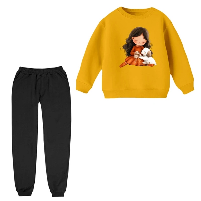 ست سویشرت و شلوار راحتی بچگانه مدل دخترک فرشته کد 14 