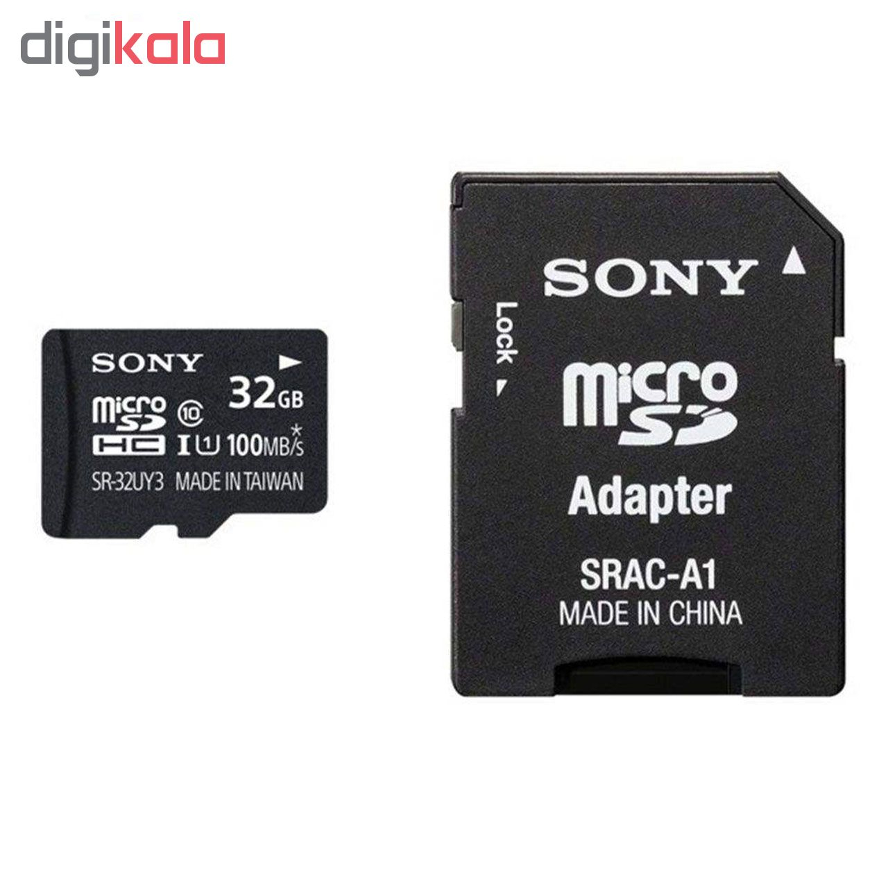کارت حافظه microSDHC سونی مدل SR-32UYA3 کلاس 10سرعت 90MBps ظرفیت 32 گیگابایت به همراه آداپتور SD