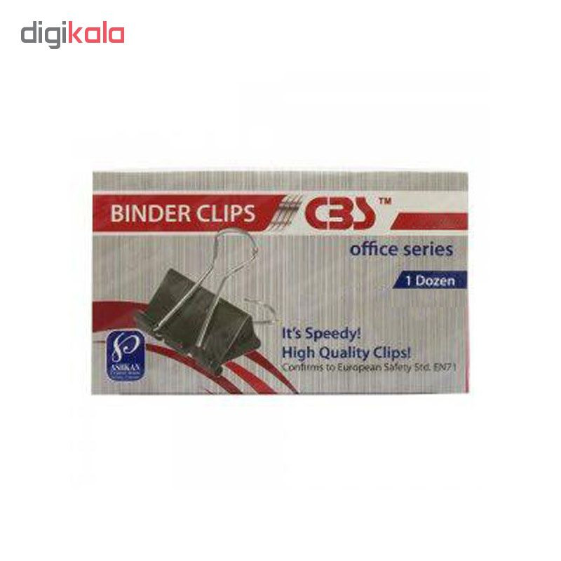 گیره کاغذ سی بی اس مدل JM 132 سایز 32 میلی متر بسته 12 عددی
