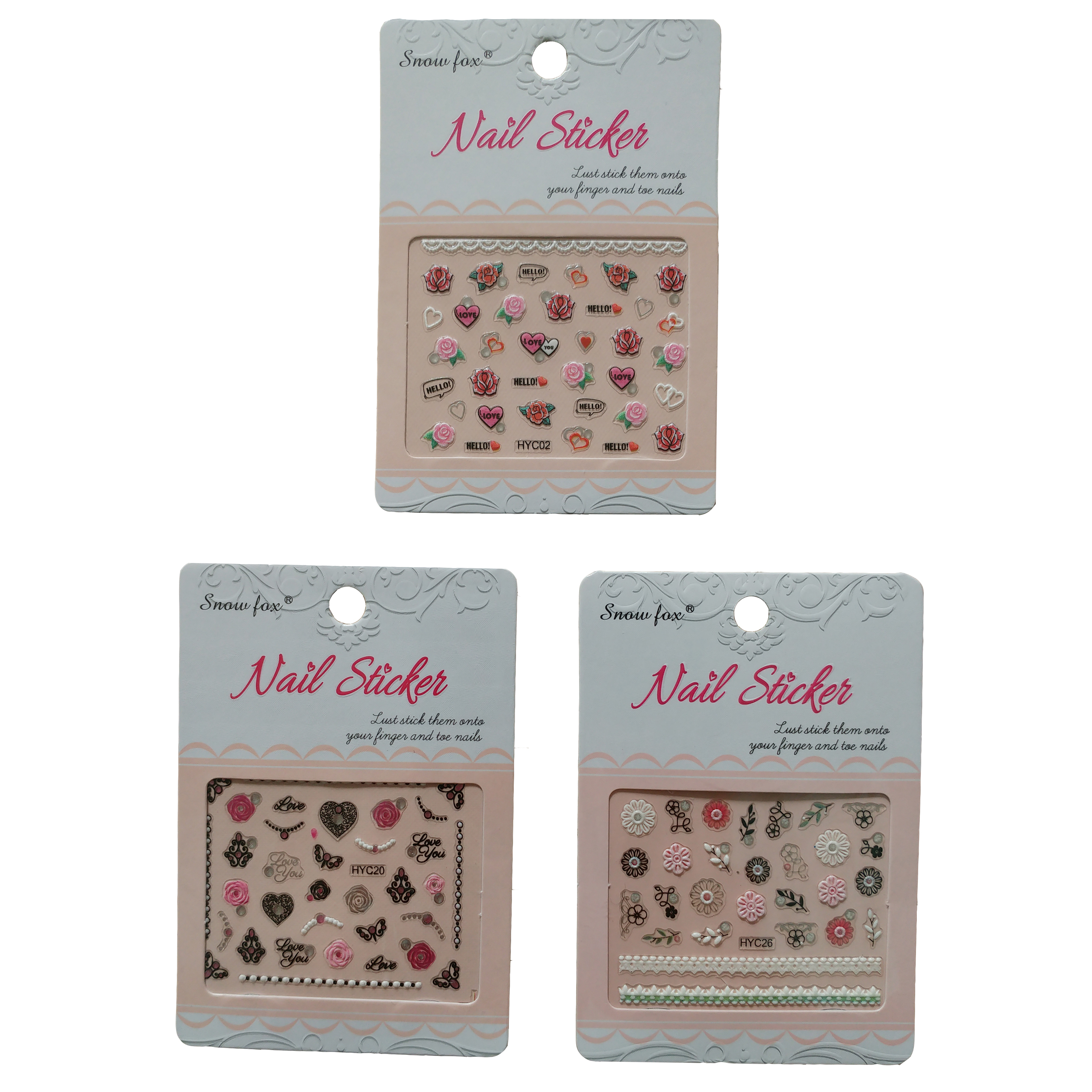 استیکر طراحی ناخن اسنو فاکس کد 0011 مجموعه 3 عددی
