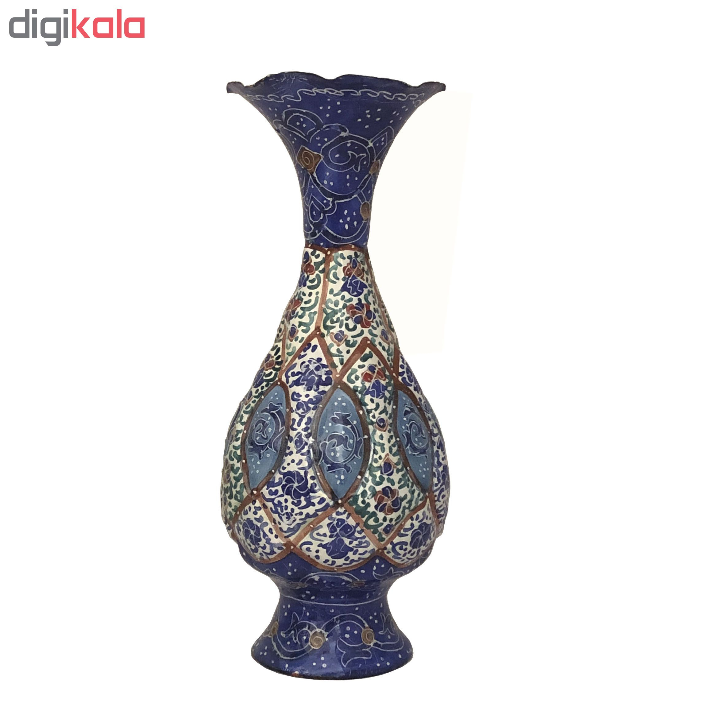 گلدان میناکاری مسی طرح اسلیمی کد 1558-8