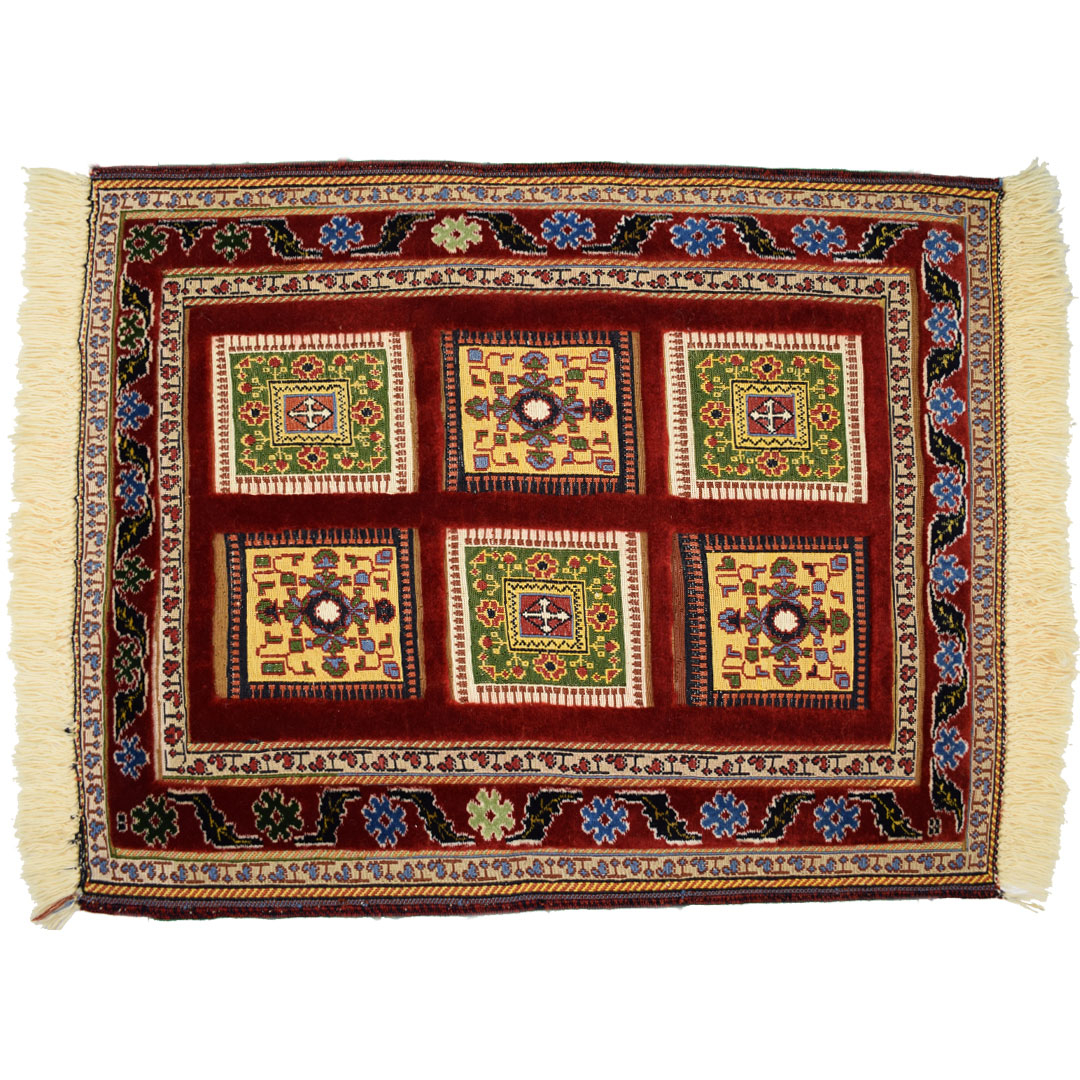 گلیم دستبافت نیم متری مدل شیرکی پیچ سیرجان کد KS2560
