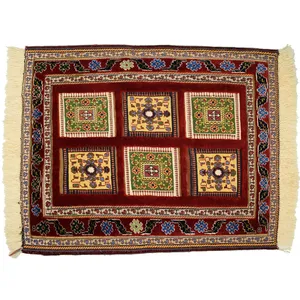 گلیم دستبافت نیم متری مدل شیرکی پیچ سیرجان کد KS2560
