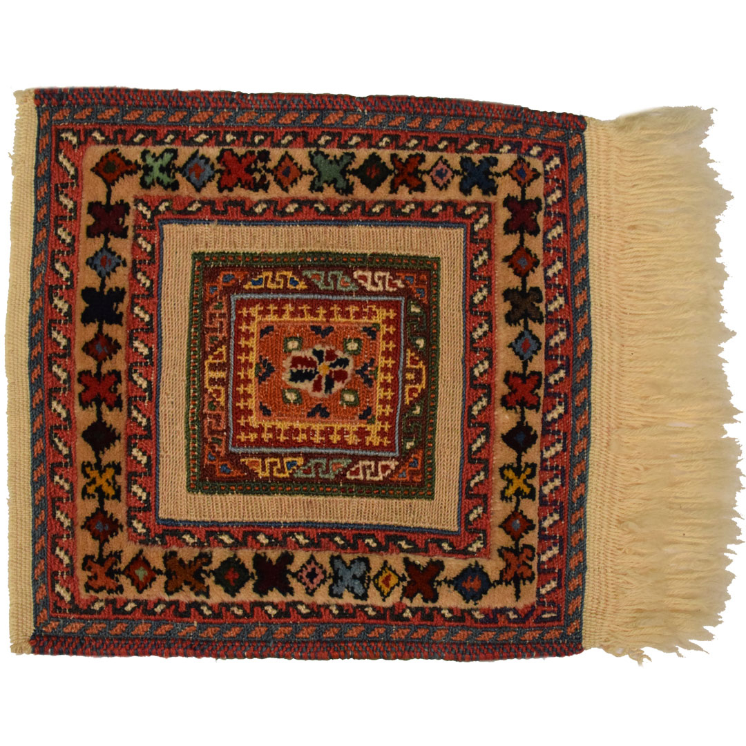 گلیم دستباف 30 سانتی متری مدل شیرکی پیچ سیرجان کد KS2550