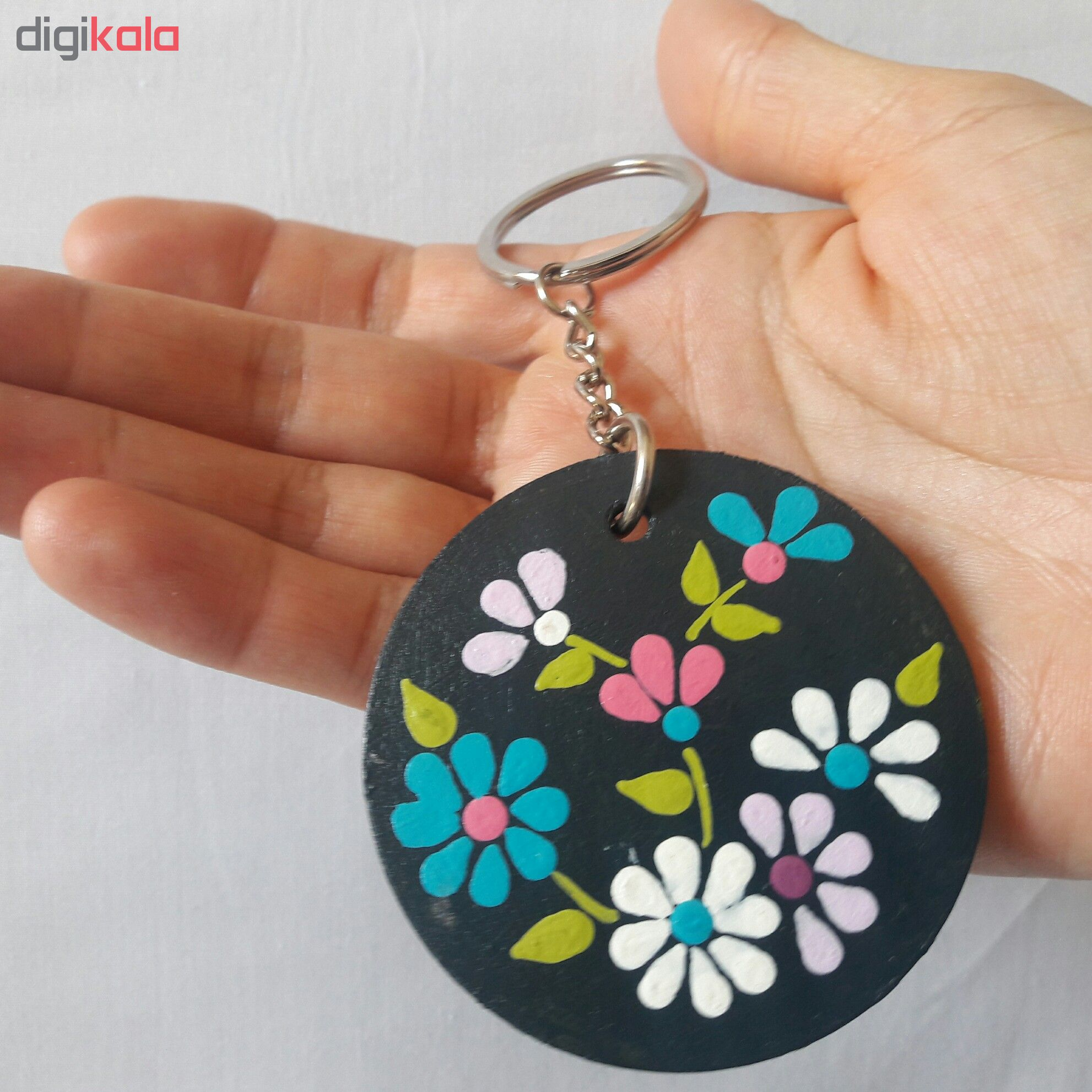 جا کلیدی چوبی طرح گل  