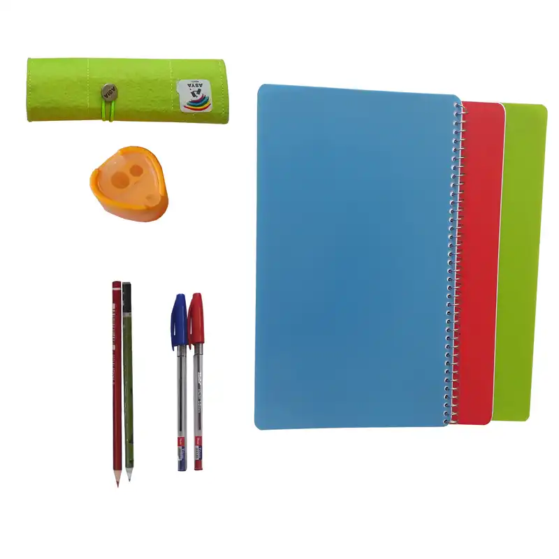 بسته لوازم التحریر مدل coor_1 کد 2009 مجموعه 9 عددی