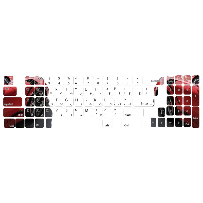 برچسب حروف فارسی کیبورد طرح ماشین کد 115