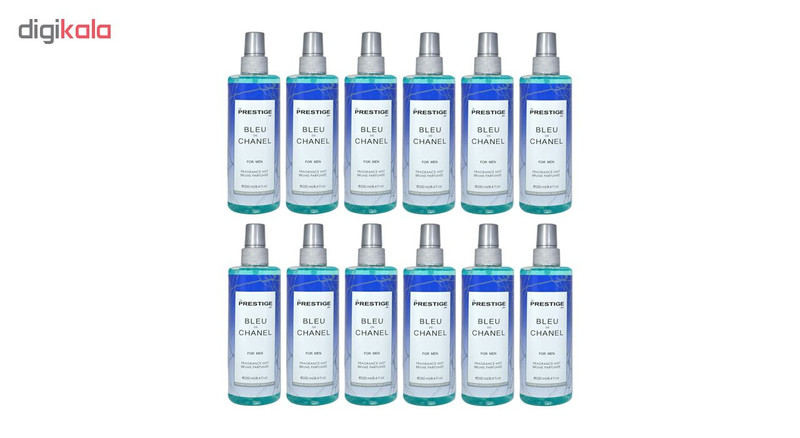 بادی اسپلش مردانه پرستیژ مدل Blue De Chanel حجم 250 میلی لیتر مجموعه 12 عددی
