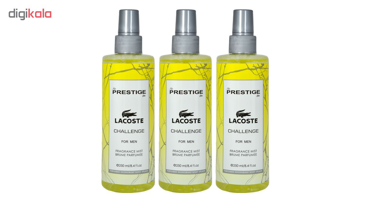 بادی اسپلش مردانه پرستیژ مدل Lacoste حجم 250 میلی لیتر مجموعه 3 عددی