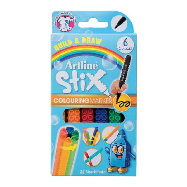 ماژیک نقاشی 6 رنگ آرت لاین سری استیکس مدل colouring marker