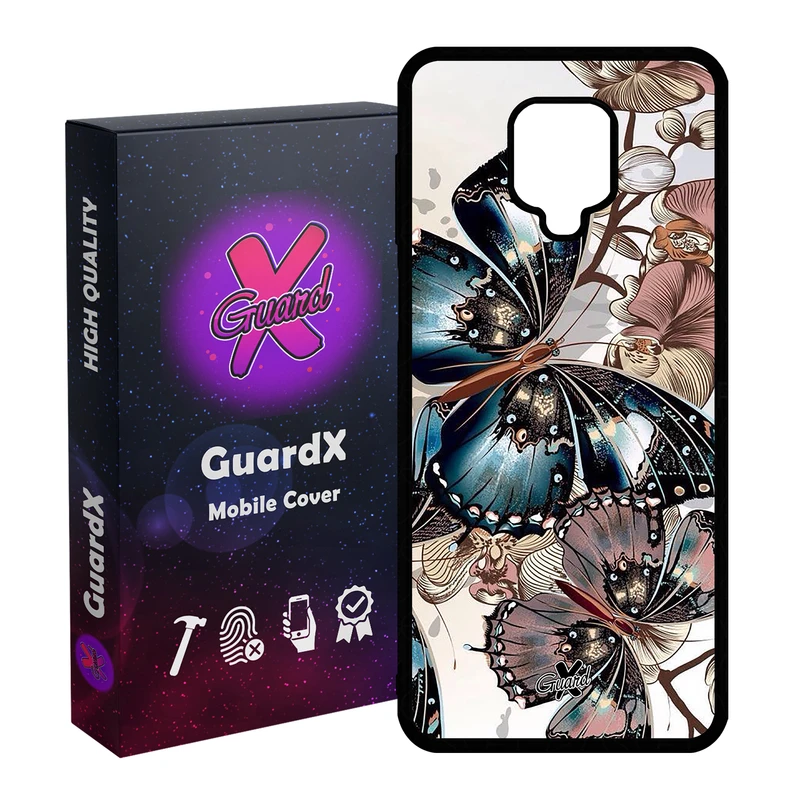 کاور گارد ایکس طرح پروانه مدل Glass10285 مناسب برای گوشی موبایل شیائومی Redmi Note 9S / Note 9 Pro / Note 9 Pro Max