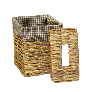 ست سطل و جای دستمال کاغذی حصیربافی مدل 3448-1341
