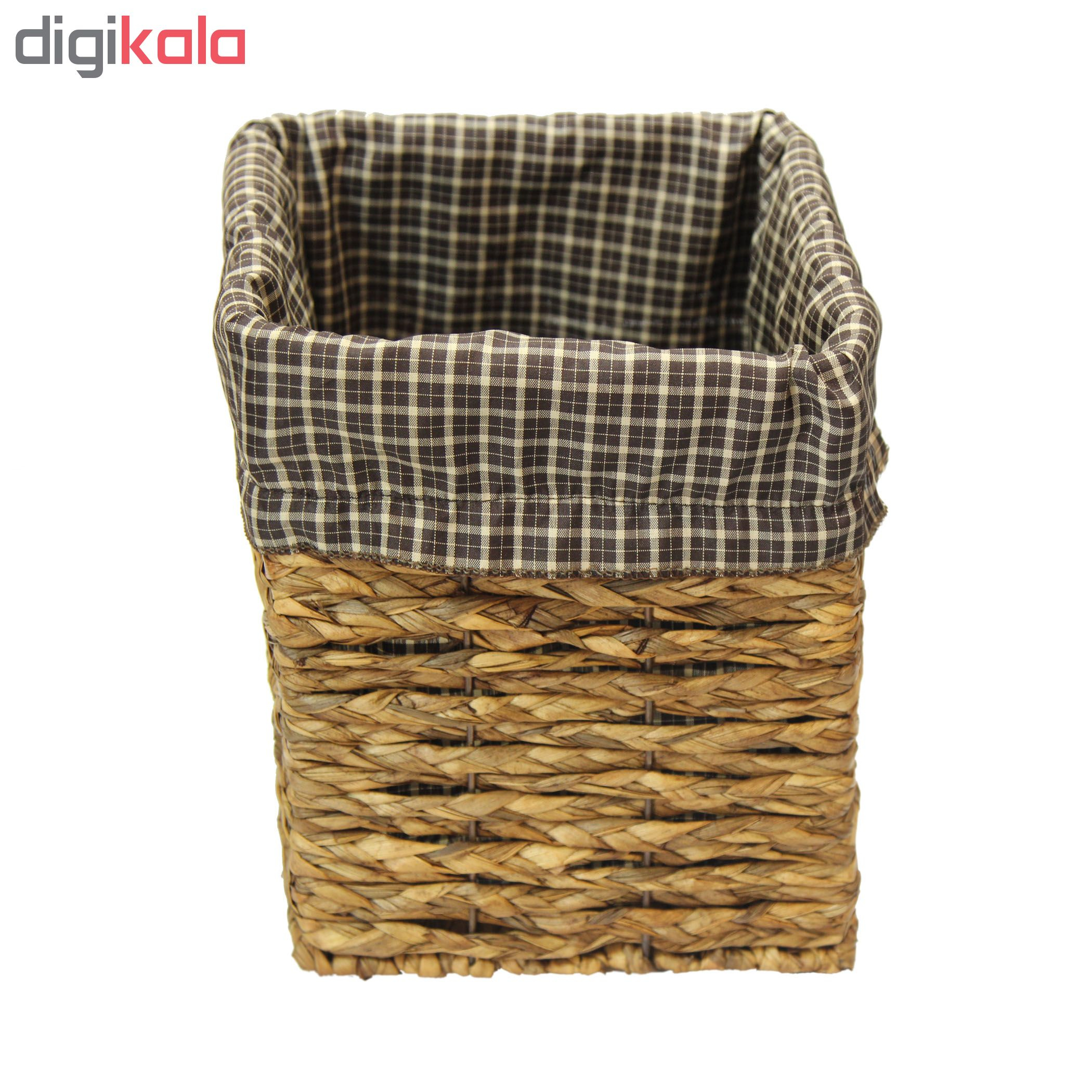 ست سطل و جای دستمال کاغذی حصیربافی مدل 3448-1341